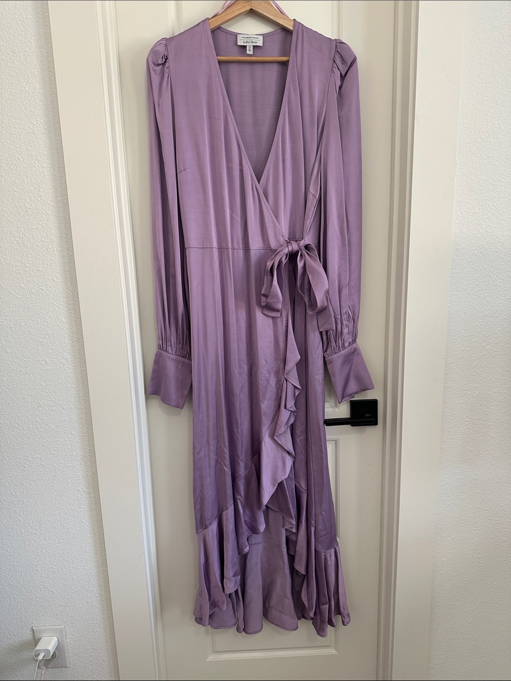 & Other Stories Lavender Long-Sleeve Wrap Maxi Dress
